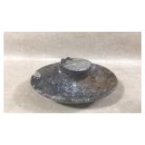 Fossilized Ammonite and Orthoceras Bowl Sculpture