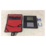 Nintendo DS Lite with Case and Two Game Cartridges
