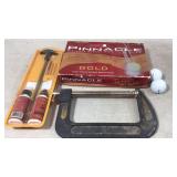 Pinnacle Golf Balls, C-Clamp, and Accessories
