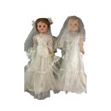 (2) Eegee Walker Bride Dolls 28" Vinyl & Hard