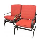 2 Outdoor Metal Spring Patio Chairs with Hampton