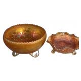 (2) Vintage/Antique Fenton Carnival Glass Bowls