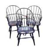Windsor-style armchair with a shaped saddle seat