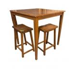 Counter Height Wooden Table with 2 Stools