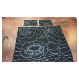 black-and-grey floral patterned bedding set