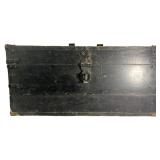 Antique 19th Century Primitive Black Tool Box
