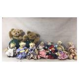Collection of Muffy Bears some on stands