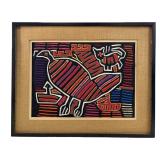hand-sewn Kuna mola Textile art framed