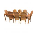 Wood and Mirror Top Burl Wood Grain Table /Chairs