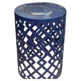 Metal Round Blue Outdoor Patio Plant Stand
