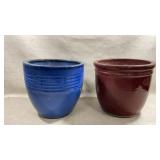glossy glazed ceramic planters, featuring a