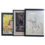 (3) Roy Lichtenstein Picasso & other framed prints