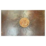 Large rustic celestial sun face wall hanging