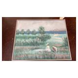 framed vintage canvas art piece titled Lonely