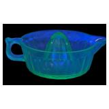 Vtg. Indiana Glass Company Uranium Glass Juicer