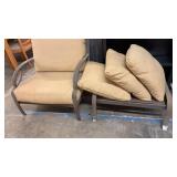 Outdoor Patio Chair Set With Beige Cushions