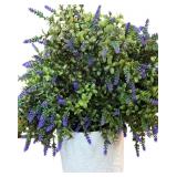 Potted Faux Lavender Arrangement in Embossed Plant