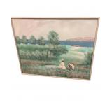 Vintage Canvas Art Titled LONELY MOMENTS