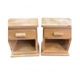 2 Oak Nightstands with 1 Drawer
