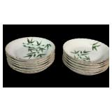 Vtg. Gold China Japan Bamboo Scalloped Berry Bowls