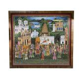 Large Indian traditional RajasthanI Gouache