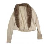 1950ï¿½s cropped cardigan with mink collar