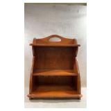 vintage wooden 3-tier small wall shelf or