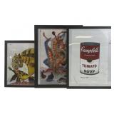 (3) Picasso, Salvador Dali & Andy Warhol Framed