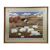 HUNTINGTON PRIMITIVE FOLK ART PAINTING ON CANVAS