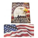 Metal Patriotic Eagle Art and Canvas USA Flag