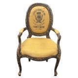 vintage French-style medallion armchair f