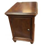 Wooden Modern End Table with Cabinet