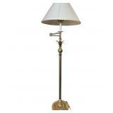 Hollywood Regency brass swing arm floor lamp