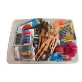 Assorted Misc. Craft Supplies & Barbies in
