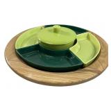 mid-century modern rotating chip and dip set