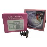 International silver company clock set, Clock