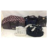duffel, denim, black leather, crochet, & messenger