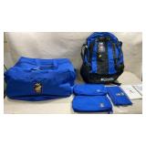 set of vintage NBC Olympics travel gear by