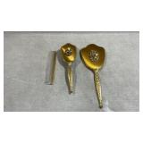 vintage Matson gold-plated ormolu vanity set