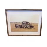 Old Pick up Truck in Country Field Framed Print