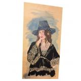 Mixed Media on Board Cowgirl by Wendy Williams