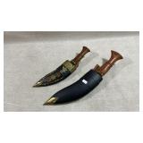 pair of traditional Nepalese Kukri knives