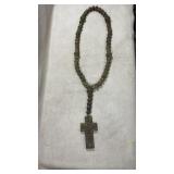 vintage, oversized clay beaded decorative rosary