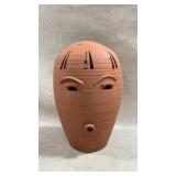 Vtg artist signed handcrafted terracotta face