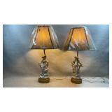 pair of vintage porcelain or ceramic figural