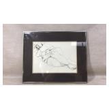 Vintage modernist pen and ink drawing