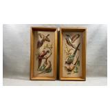vintage mid-century 3D pheasant wall plaques
