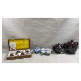 vintage set of eight miniature Yixing zisha clay