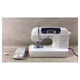 Brother sewing machine plugged in and powers on