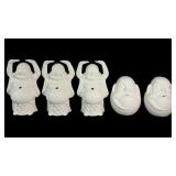 (5) Vtg. Benihana of Tokyo White Ceramic Tiki Mugs